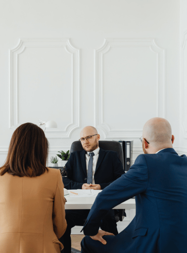 Job interview discussion between candidate and employer